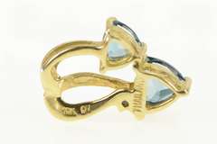 10K Yellow Gold Trillion London Blue Topaz Diamond Accent Pendant