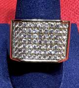 MENS 14K YELLOW GOLD RING WITH 1.50 CARAT ROUND BRILLIANT CUT DIAMONDS