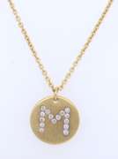 Italian 925 Sterling Silver M Initial Pendant on Chain