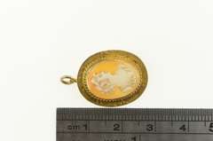 14K Yellow Gold Victorian Carved Shell Cameo Lady Pendant