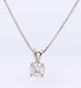 Dreamy White Gold Diamond Solitaire Pendant on Chain