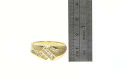 14K Yellow Gold 0.68 Ctw Squared Diamond Men's Bypass Ring