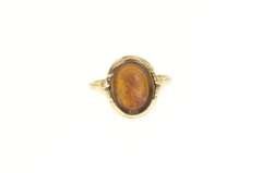 10K Yellow Gold Victorian Carved Carnelian Intaglio Statement Ring