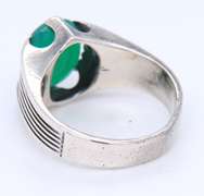 Vintage 925 Sterling Silver Green Jade Ring