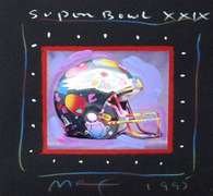 Extremely Rare original painting by Peter Max. "Super Bowl XXIX"Eagles 1995