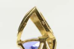14K Yellow Gold 0.84 Ctw Trillion Tanzanite Diamond Loop Pendant