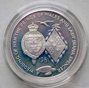 Ascention Island 1985 Silver Charles & Diana 25 Pence Proof Coin