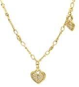 Judith Ripka Pave Diamond Heart Charm Pendant Necklace in 18K