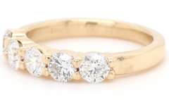 Shimmering Yellow Gold 1.51ct Round Brilliant Cut Diamond Band