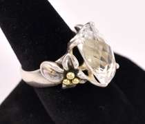 Sterling Silver Ring With Large White Topaz
