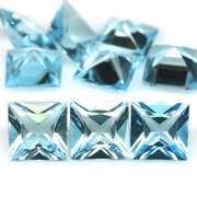 Bright! 10.36ct radiant cut sky blue Topaz set