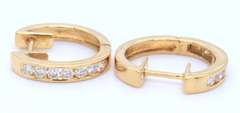 Dreamy Yellow Gold Channel Set Diamond Hoop Earrings