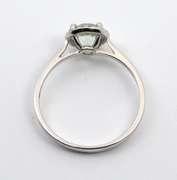 Cute Green Amethyst & Diamond Ring in 14K WG