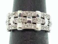 LADIES 14K WHITE GOLD AND DIAMOND BAND