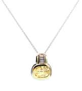 4.00ct Yellow Sapphire and 0.20ctw Baguette Diamond Pendant Necklace in 18K