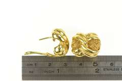 18K Yellow Gold Yuri Ichihachi Designer Knot French Clip Earrings