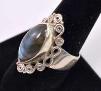 Blue Topaz Set In Sterling Silver