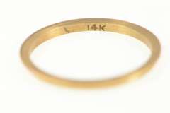14K Yellow Gold 1.3mm Grooved Vintage NOS 1950's Band Ring