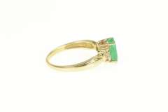 14K Yellow Gold 1.00 Ct Natural Emerald Diamond Accent Ring