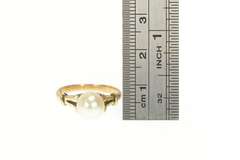 14K Yellow Gold 8.0mm Classic Pearl Simple Statement Ring
