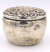 Vintage 925 Sterling Silver Flower Embossed Trinket Box