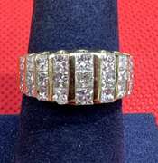 LADIES 14K YELLOW GOLD ENGAGEMENT RING AND 2.00 CARATS PRINCESS CUT DIAMONDS
