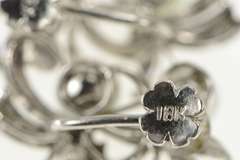 18K White Gold 1950's Light Blue Pearl Swirl Screw Back Earrings