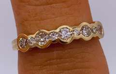 14kt Solid Yellow Gold Diamond Band