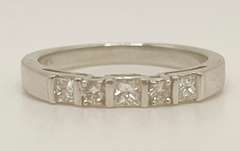 18kt Solid White Gold Diamond Band