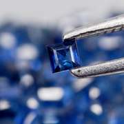 Rich blue 3.22ct princess cut Sapphire set