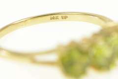 14K Yellow Gold Peridot Three Stone Heart Love Symbol Ring