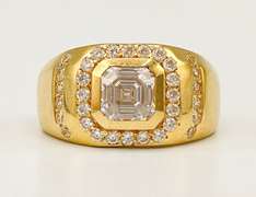 Flashy 14kt Solid Yellow Gold Men's Ring