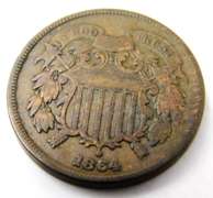 1864 U.S. 2 Cent Coin
