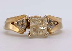 14kt Solid Yellow Gold & Diamond Ring