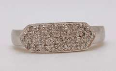 14kt Solid White Gold & Diamond Band Ring