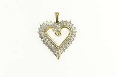 10K Yellow Gold 0.75 Ctw Diamond Cluster Heart Love Symbol Pendant