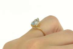 14K Yellow Gold Marquise Blue Topaz Diamond Accent Bypass Ring