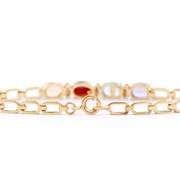 Plated 18KT Yellow Gold 3.85ctw Multi Color Gem and Diamond Bracelet