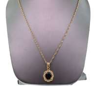 Stunning 14kt Solid Yellow Gold, Diamond, & Blue Sapphire Necklace
