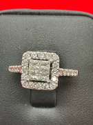 CERTIFIED LADIES 14K WHITE GOLD AND DIAMOND RING