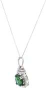 Incredible White Gold Green Tourmaline and Diamond Pendant on Chain