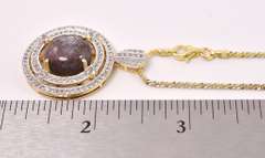 Darling 18.08CTS Star Ruby & 1.36CTW White Sapphire Pendant Necklace in Gold Plated Sterling Silver