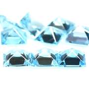 Bright! 10.36ct radiant cut sky blue Topaz set