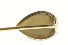 18K Yellow Gold Pear Tiger's Eye Cabochon Ornate Vintage Stick Pin