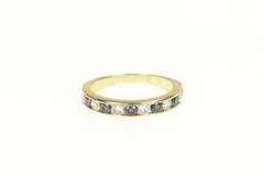 14K Yellow Gold 1.60 Ctw Sapphire Diamond Wedding Band Ring