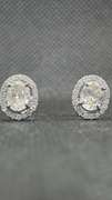 UNIQUE 2.00 CARATS T.W. OVAL PAVE SET DIAMOND STUDS