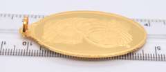 Incredible 24kt Fortuna Pamp Suisse oval Bar Pendant