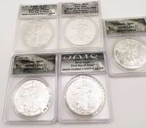 5 MS70 ASE silver coins