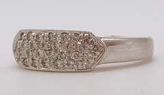 14kt Solid White Gold & Diamond Band Ring