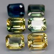Heated only! 3.40ct emerald cut Sapphire set